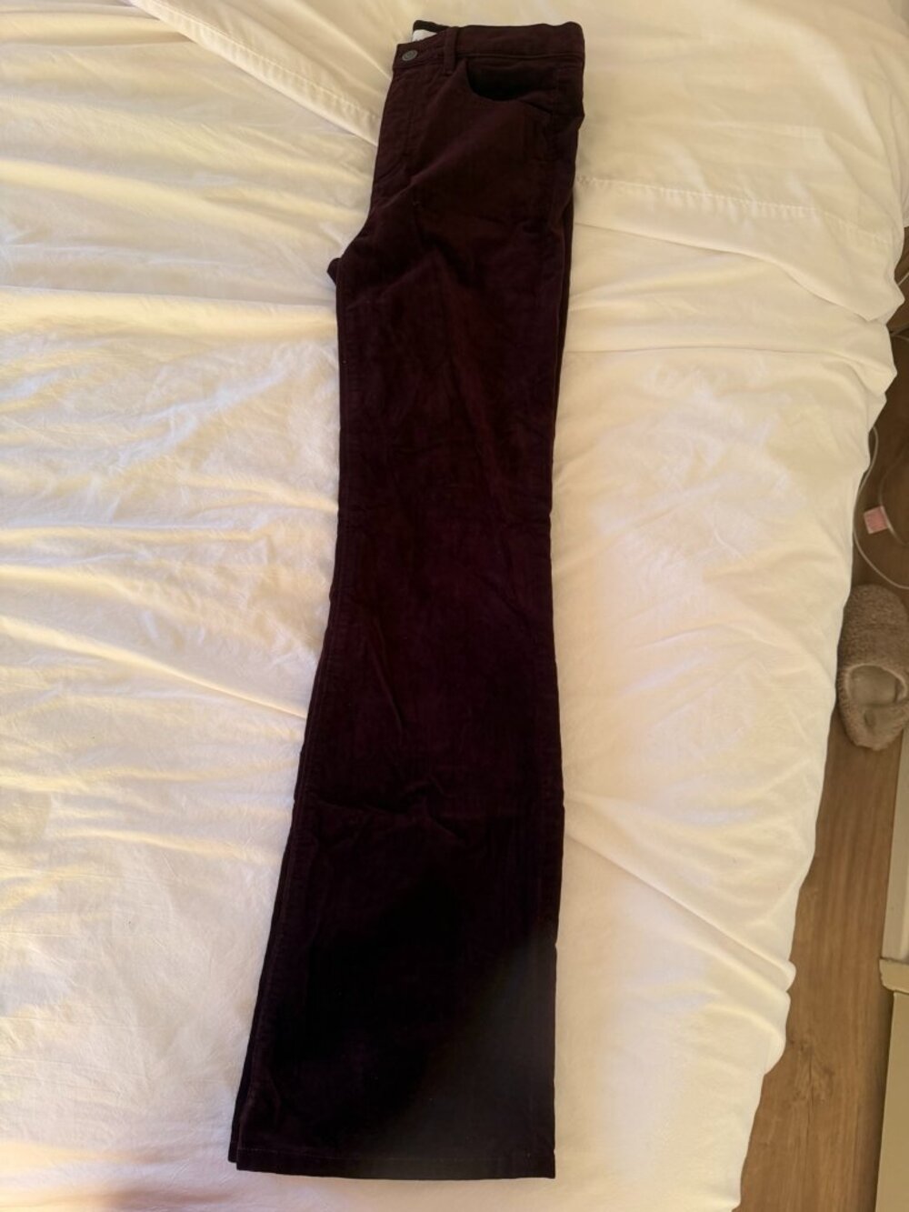 LOFT Burgundy Velvet Flare Pants Size 26 / 2